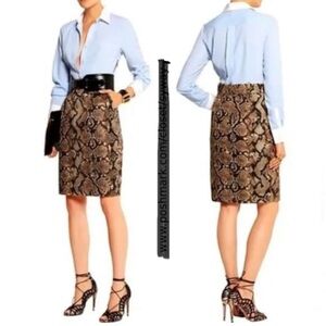 Altuzarra for target dress blue/white pinstripe shirt/Snake Print Pencil Skirt